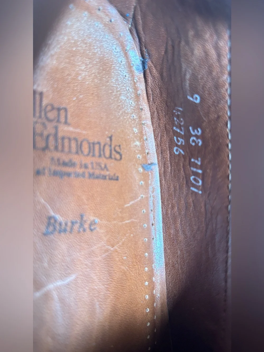 Allen Edmonds Burke Penny Loafers Men’s 9 Brown Leather Slip On Dress Shoes USA